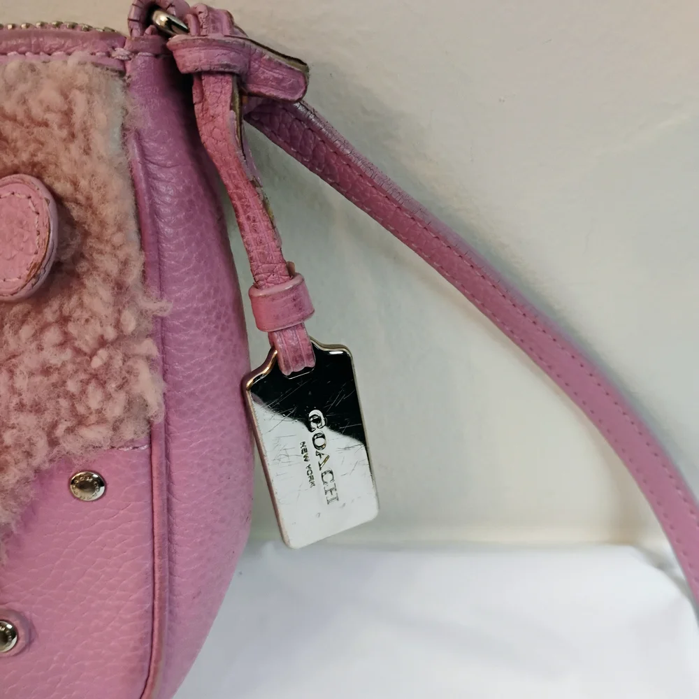 Pink Shearling Crossbody Bag - Picture 2 of 13